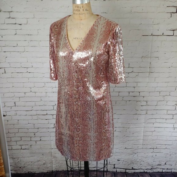 Donna Morgan Dresses & Skirts - ❤️SOLD❤️Donna Morgan Copper Pink Sequins Animal